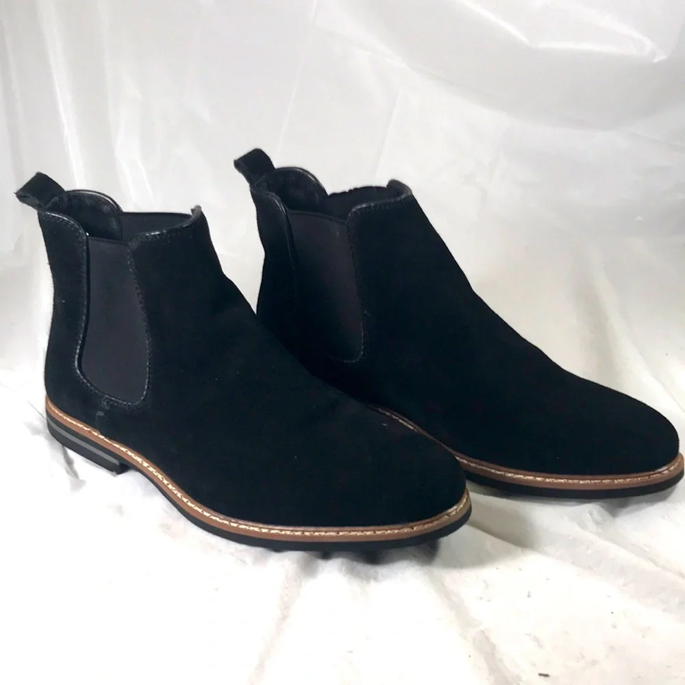 Men’s Floyd Black Suede Pull On Chelsea Comfort Boots
